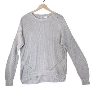 Hollister Faded Grey Lavender Knit Sweater Size M Relaxed Minimalist Softcore